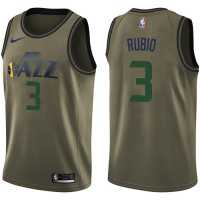 Nike Utah Jazz #3 Ricky Rubio Green Salute to Service Youth NBA Swingman Jersey